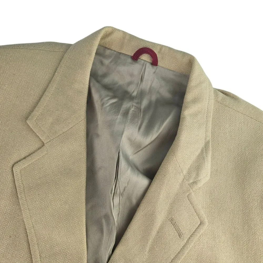 Jos.‎ A Bank Mens 44R Beige Silk 2 Button Single Vent Blazer Sport Coat Jacket